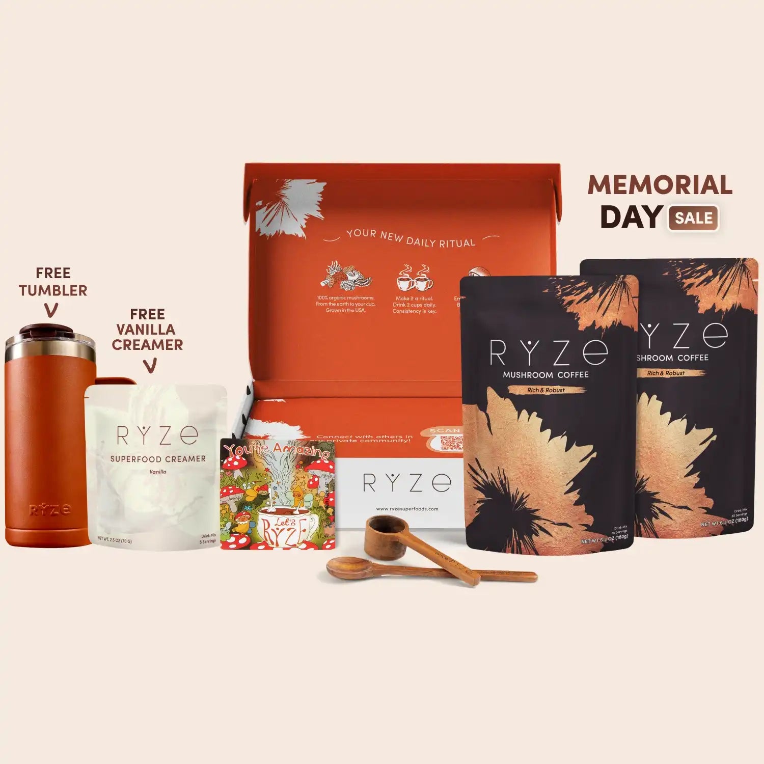 Mushroom Coffee Dark Roast Starter Kit (60 servings) - Daily Coffee Ritual