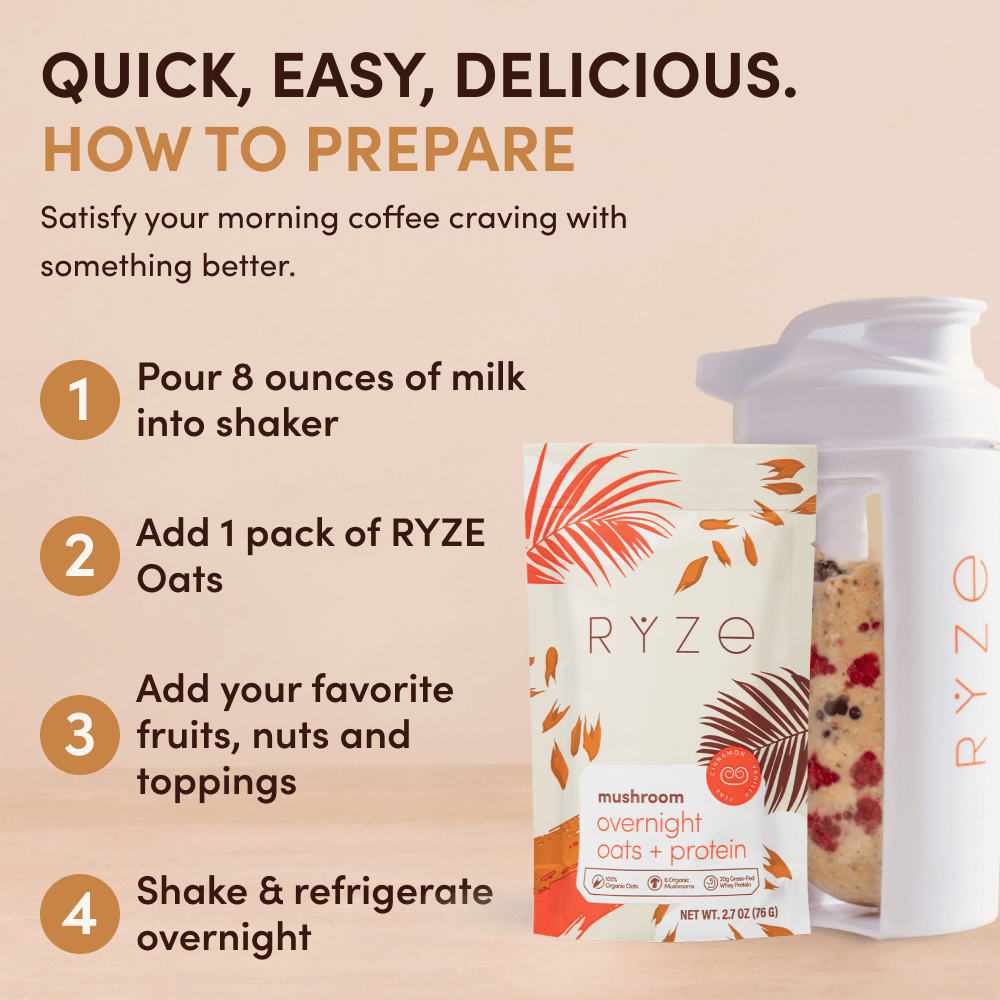 Mushroom Overnight Oats (14 Servings) - The Daily RYZE